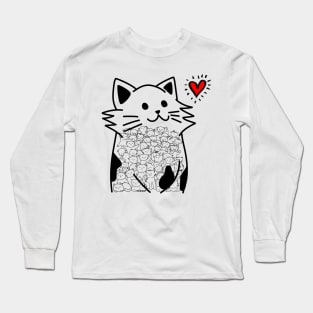 Cats Brighten Up My Heart (Black) Long Sleeve T-Shirt